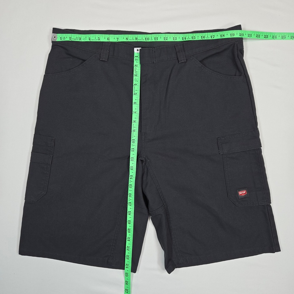 Red Kap Men Utility Cargo Shorts Black Workwear Stretch Size 40 Durable Casual - Picture 9 of 11